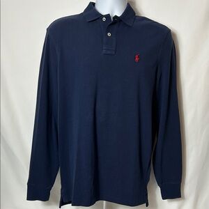 Polo by Ralph Lauren Men's Size Medium Dark Blue Long Sleeve Cotton Shirt